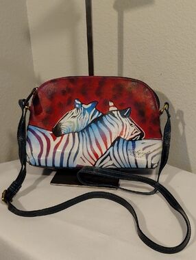 Hand-Painted Zebra Crossbody